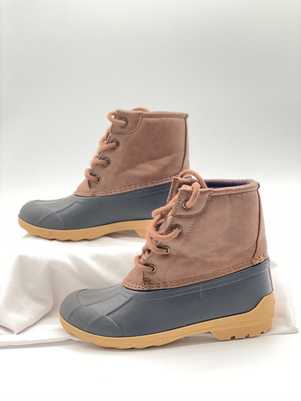 Sperry Port Duck Boots Toddler Size 1 Tan Brown Waterproof Rain Boots - Picture 6 of 7